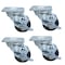 Bk Resources 3-inch Plate Casters, Gray Rubber Wheels, Top Lock Brake, 250lb Capacity, 4PK 3SBR-1PT-GR-PS4 - alternate 1